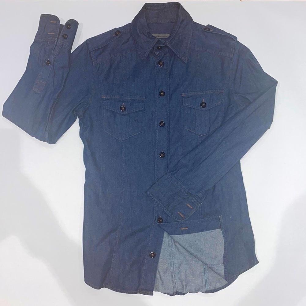 Slim Fit Long Sleeve Denim Shirt